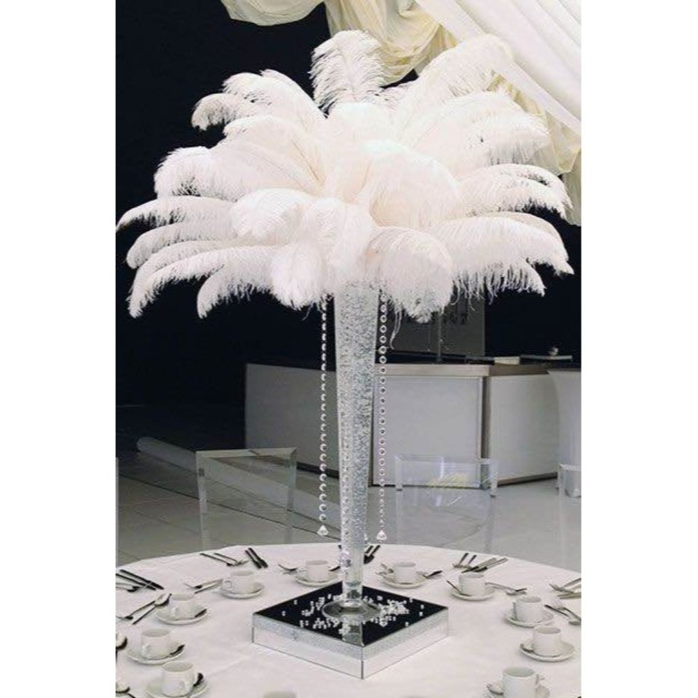 15 White Feathers 12-14 inches Wedding Centerpiece Home Bouquet Decor